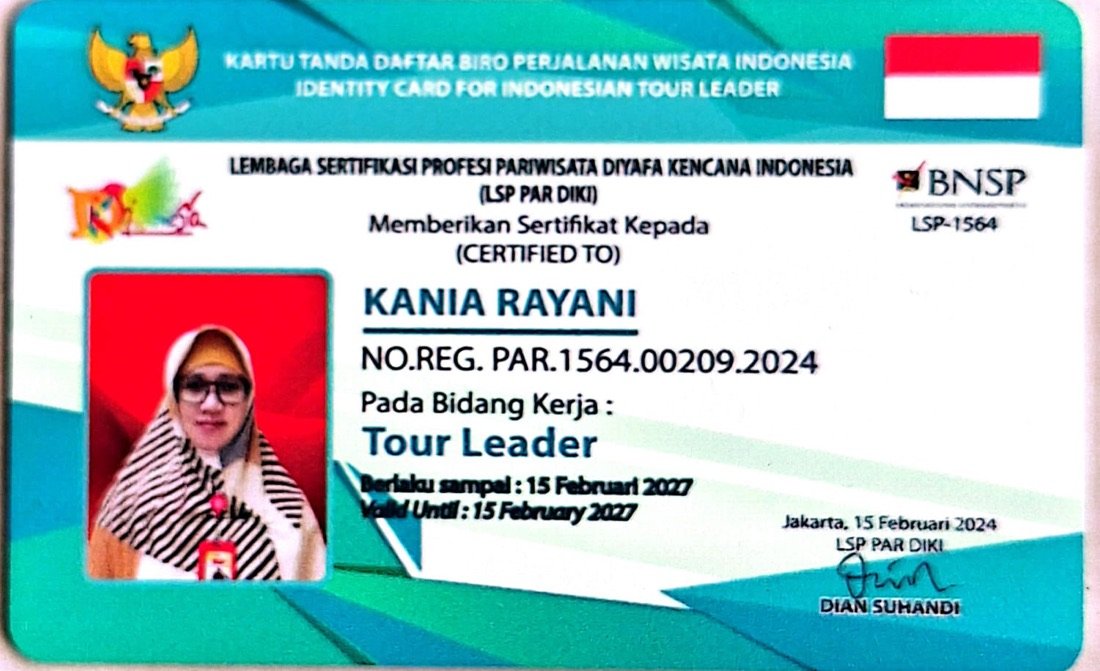Kartu Tanda Tour Leader &ndash; Kania Rayani