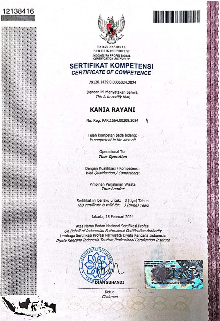 Sertifikat Kompetensi &ndash; Kania Rayani